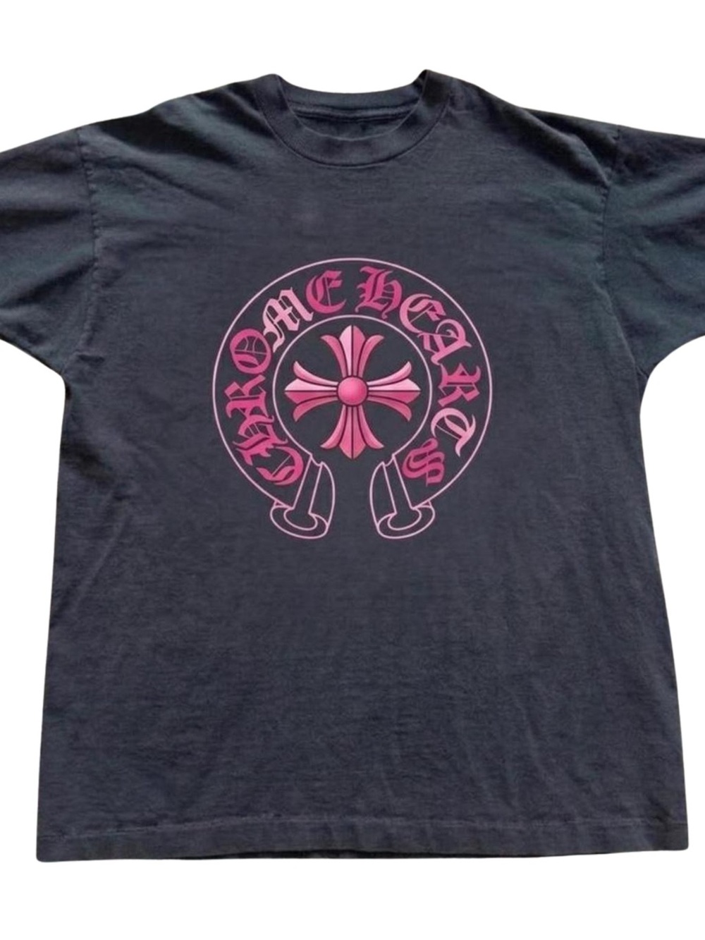 Gildan Black Short Sleeve T‑Shirt with Pink Chrome Hearts Graphic